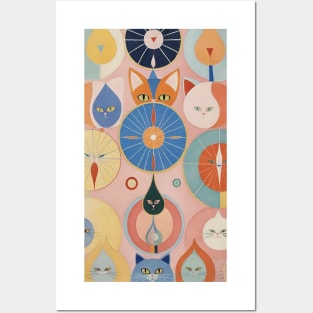 Kaleidoscopic Cats: Inspired by Hilma af Klint Posters and Art